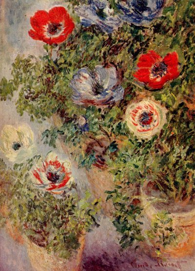 Stilleben mit Anemonen von Claude Monet